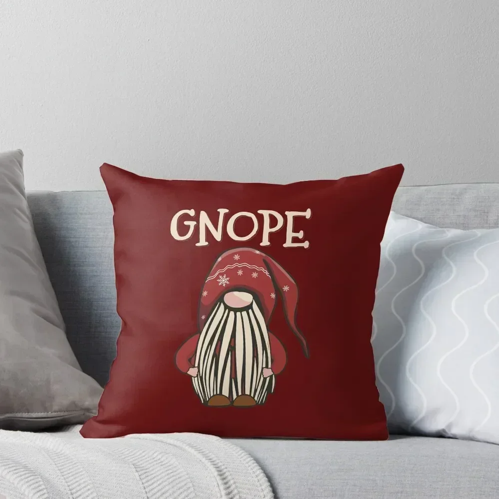 

Gnope Tomte Graden Gnome Funny Nope Not Today Pun Christmas Scandinavian Dwarf Throw Pillow Luxury Cushion Cover pillow