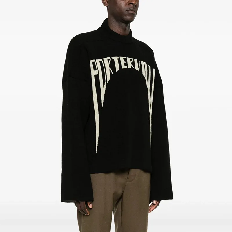 2025 autumn and winter street style loose pullover sweater, casual and warm letter knitted sweater, men's and women's tops