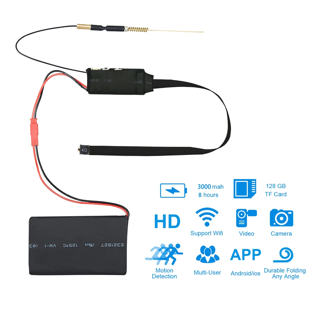 DIY HD 1080P WiFi Mini Camera Wide Angle 120° Portable Wireless Webcam Micro Camcorder Loop Recording Support Remote Viewing view 6