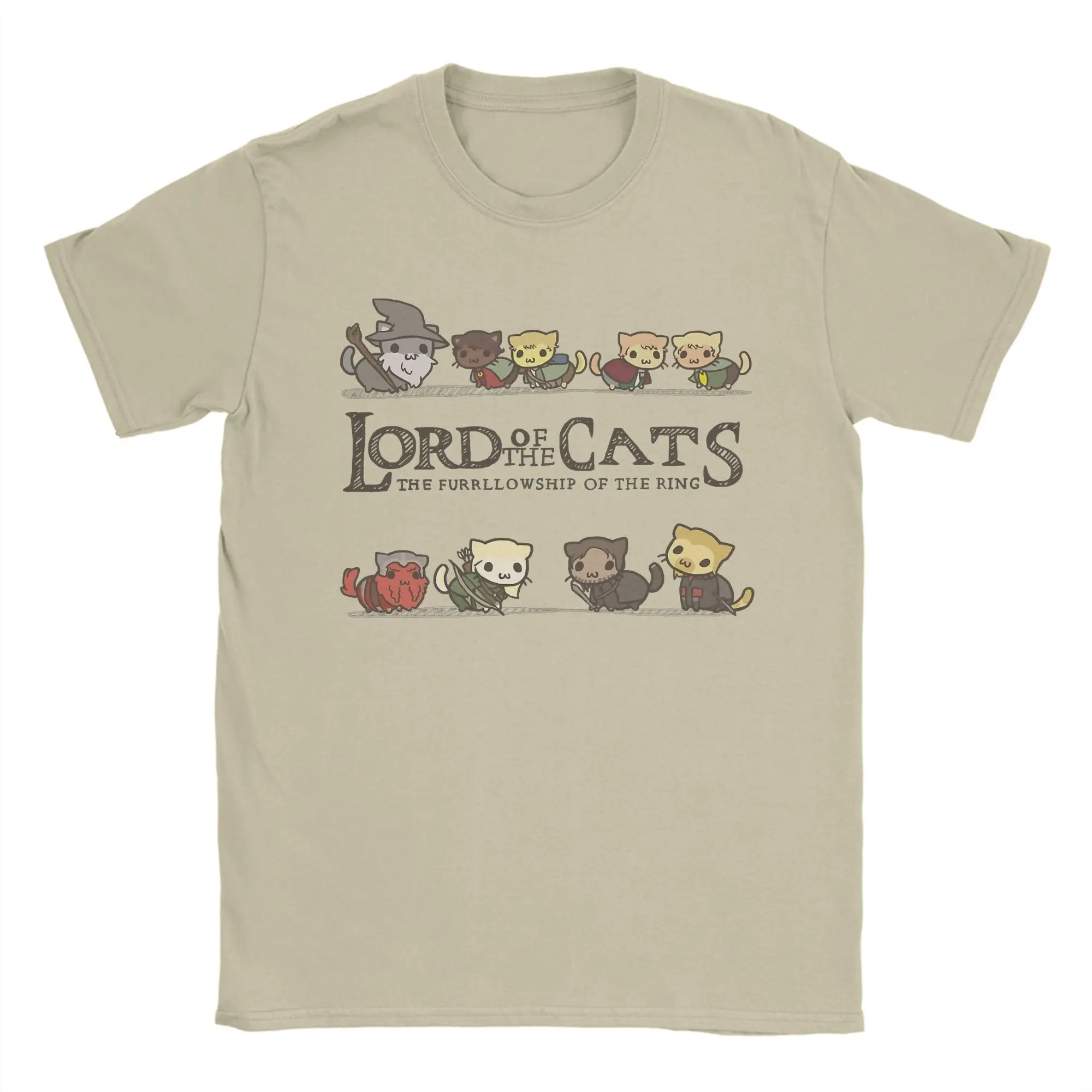 Cat L-Lords Of The R-Rings T Shirts Men 100% Cotton Vintage T-Shirts Round Neck  Tee Shirt Short Sleeve Clothing Classic