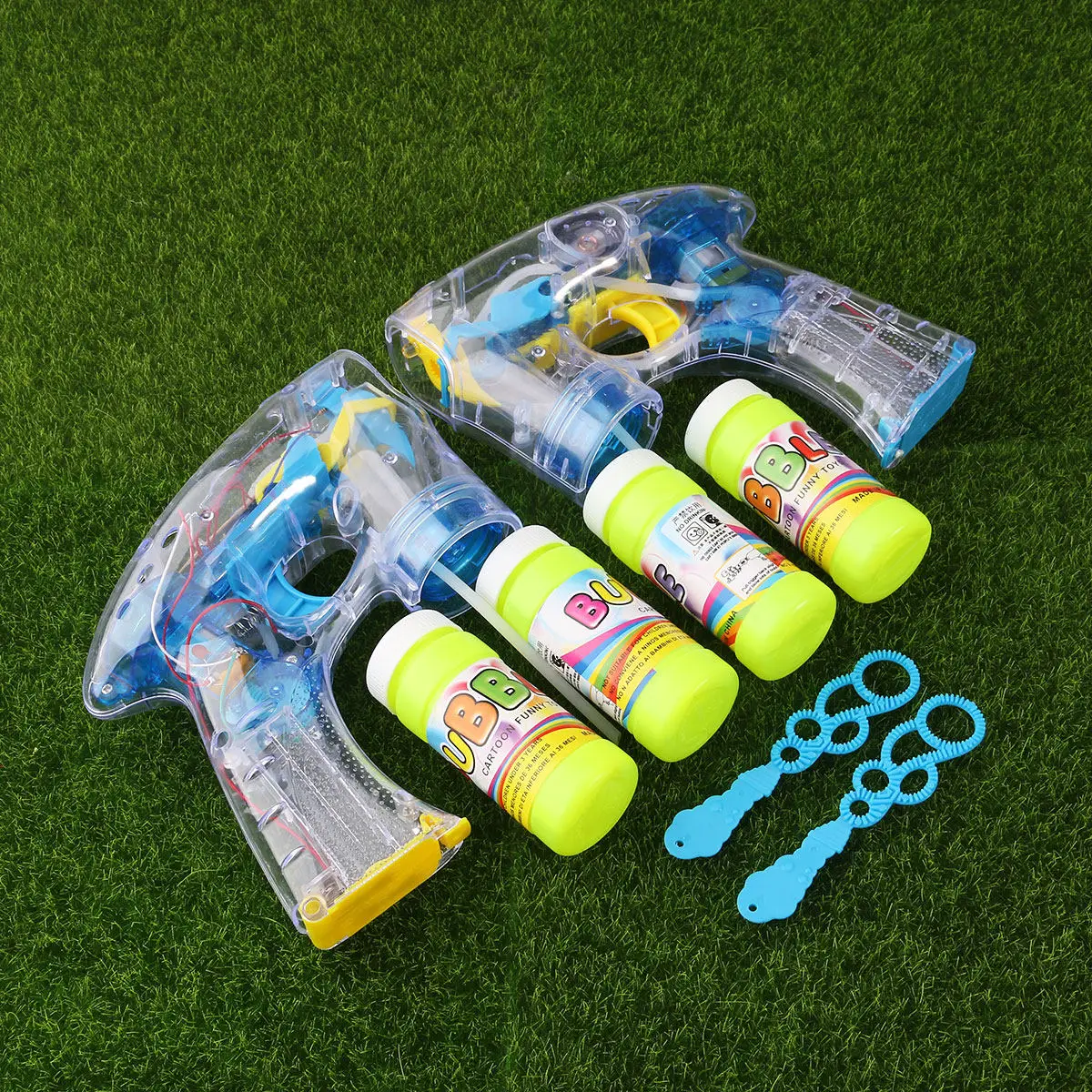 

2Pack Electric Light Up Sound Feature for Children Party Activities Blue Yellow Bubble for Kids