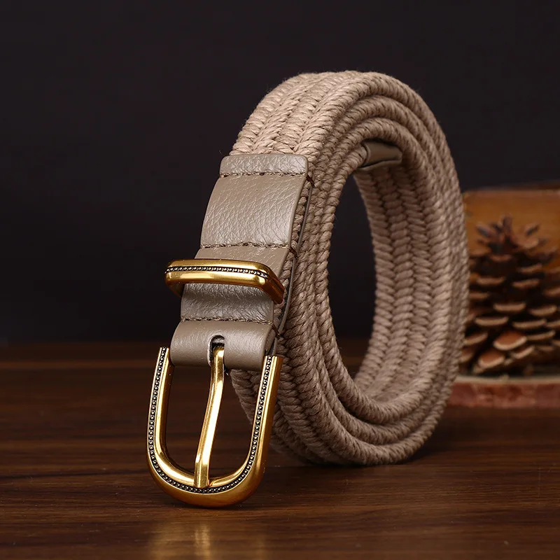 2.5CM Wide  New Hand woven Women Belt Korean Style Fashionable Trendy Casual Jeans Decorative For All match Stretch 2026 Vintage