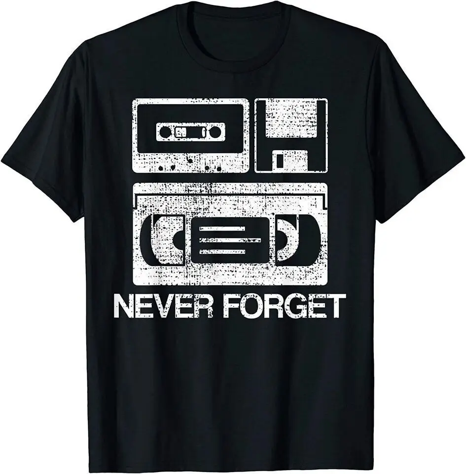 

New Never Forget Audio Cassette 70s 80s 90s Unisex Funny T-Shirt Tee Gift USA