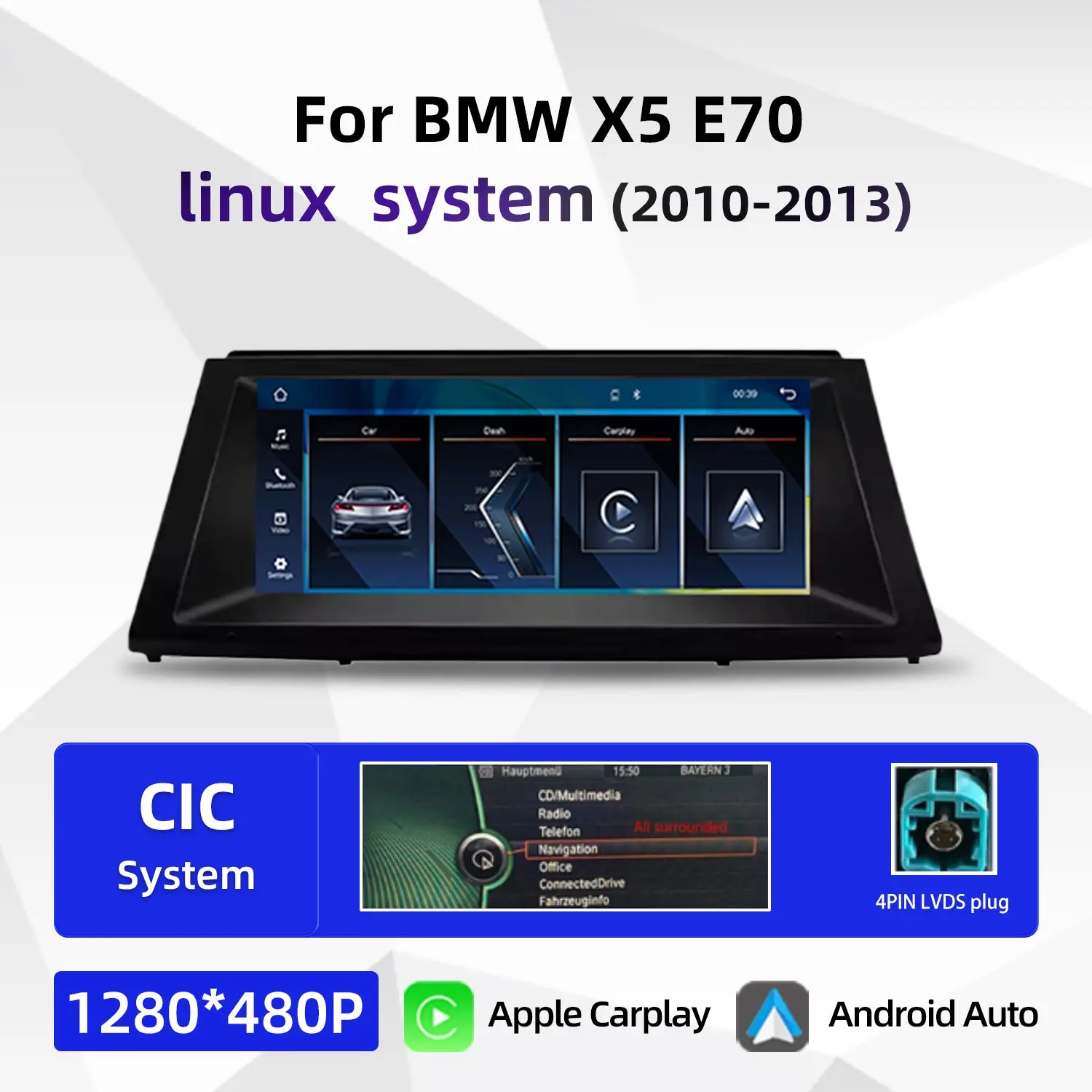 (Klik om contact op te nemen met klantenservice.)Upgrade Voor BMW X5 E70 CCC CIC 2007 2013 Linux Draadloze Carplay Multimedia Sp