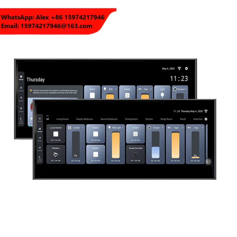 6/7/8/10/12.3 Inch Multi Function Tuya Smart Home Touch Screen Wall Amplifier Smart Switch Wifi Zigbee GatewayHub Control Panel
