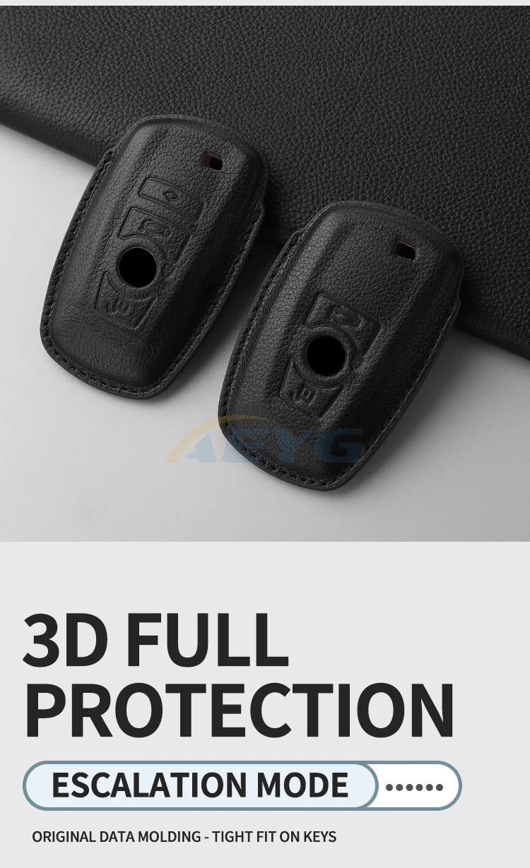 Leder-Autoschlüsselhülle für BMW F20 F30 G20 F31 F34 F10 G30 F11 X3 F25 X4 I3 M3 M4 1 3 5 Serie Schlüsselanhänger – Detail 3