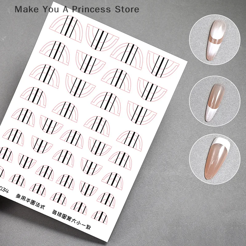 Französische Streifenlinie Nail Art Form Fransen Spitze Führungen Wellig Schräg Spray Vorlage Aufkleber Kreative Schablone DIY Maniküre Werkzeuge Dekor