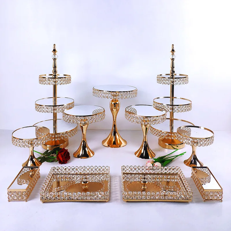 Western-style wedding dessert table ornament, cold meal cake three-layer snack rack, decorative display