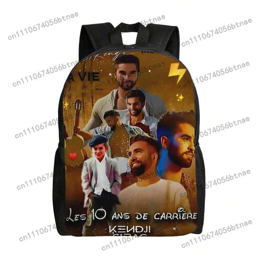 K-Kendji-Girac French Singer-Inspired Backpack With Kendji Girac Album Art & Song Lyrics - Lightweight School Backpack For Fans,