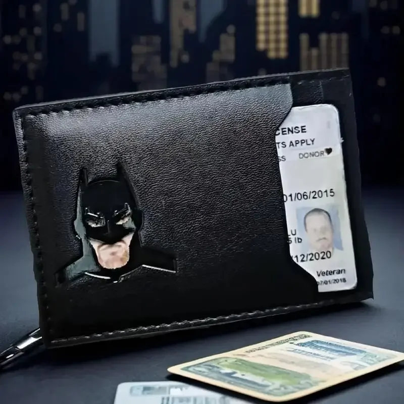 

Эксклюзивный тонкий кожаный кошелек Bat Hero — новый держатель для удостоверений личности, дизайн маски, коллекционный популярный трендовый подарок для парня, мужа