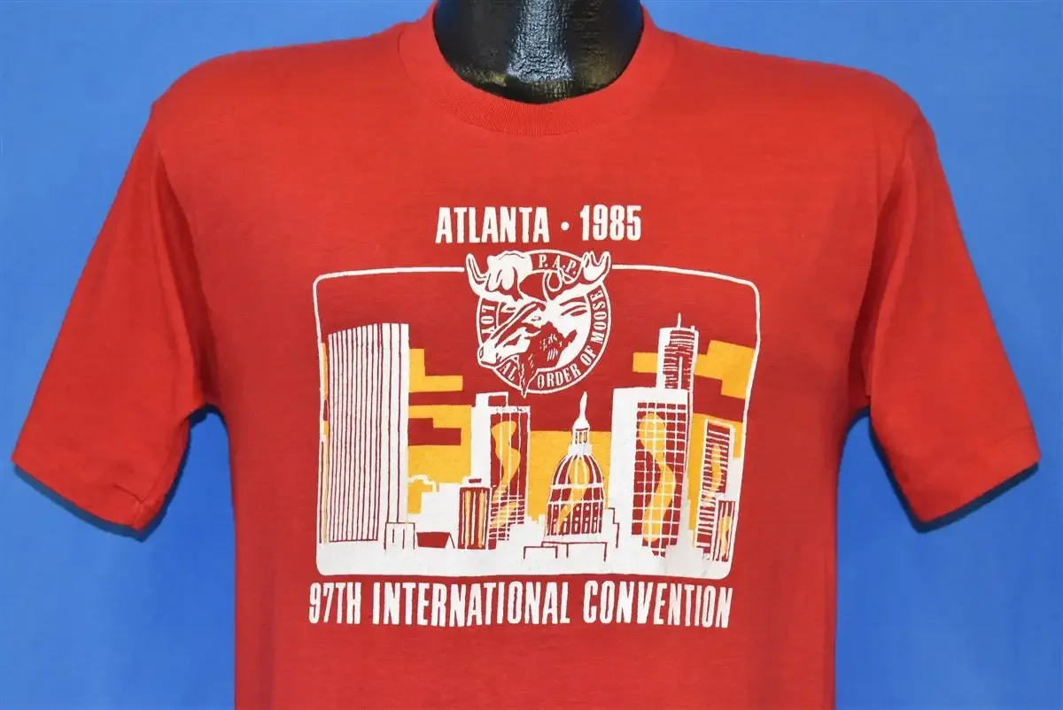 T-shirt de la Loyal Order of the Moose des années 80, convention internationale d'Atlanta 1985, taille S