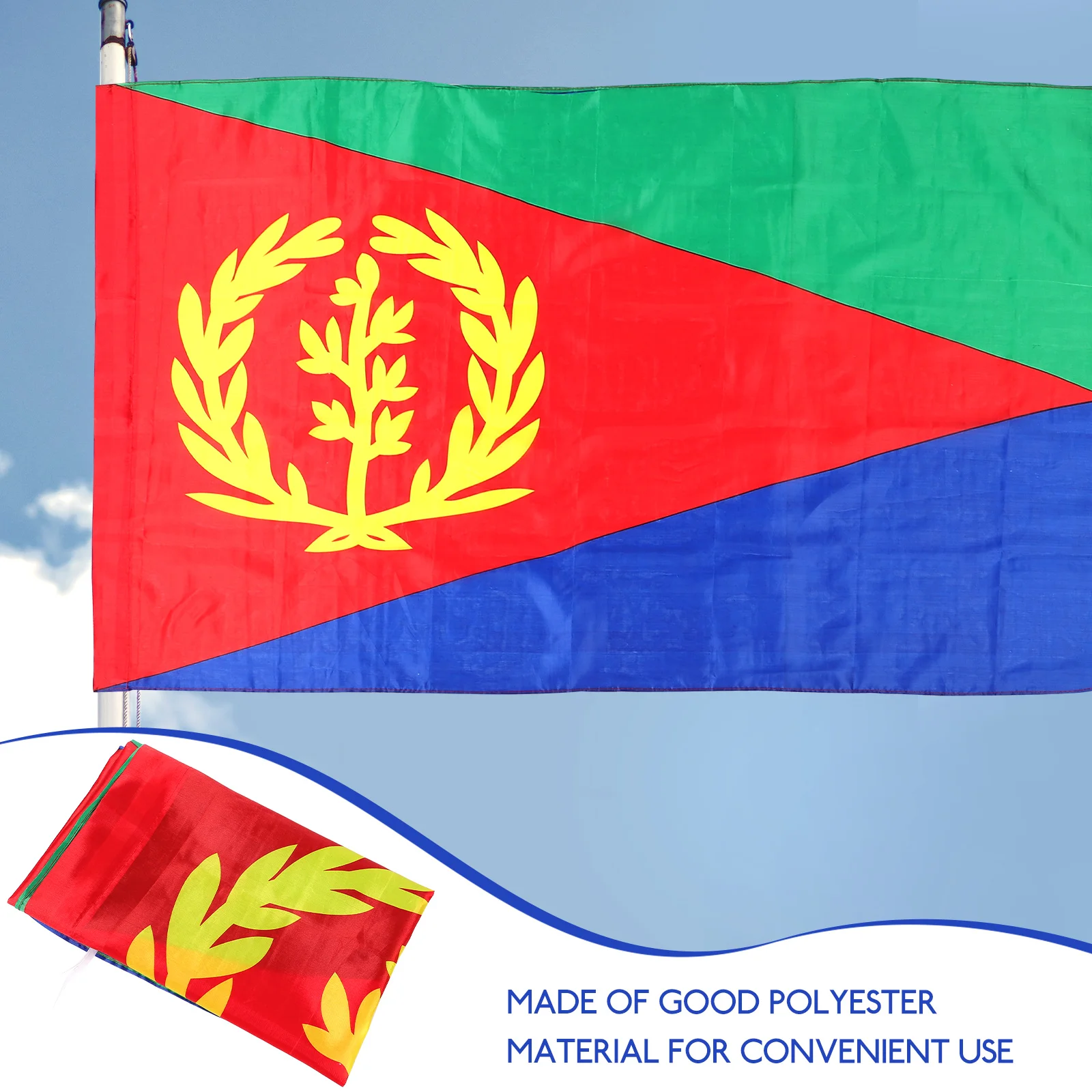 

Home Field Eritrean Flag Decorative Polyester Festival Hanging National Display