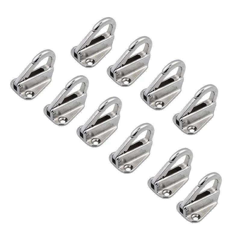 

10PCS Marine Boat Fender Hook Marine Fending Hook With Closed Spring Clip Stainless Steel 316 Marine Boat Hardware