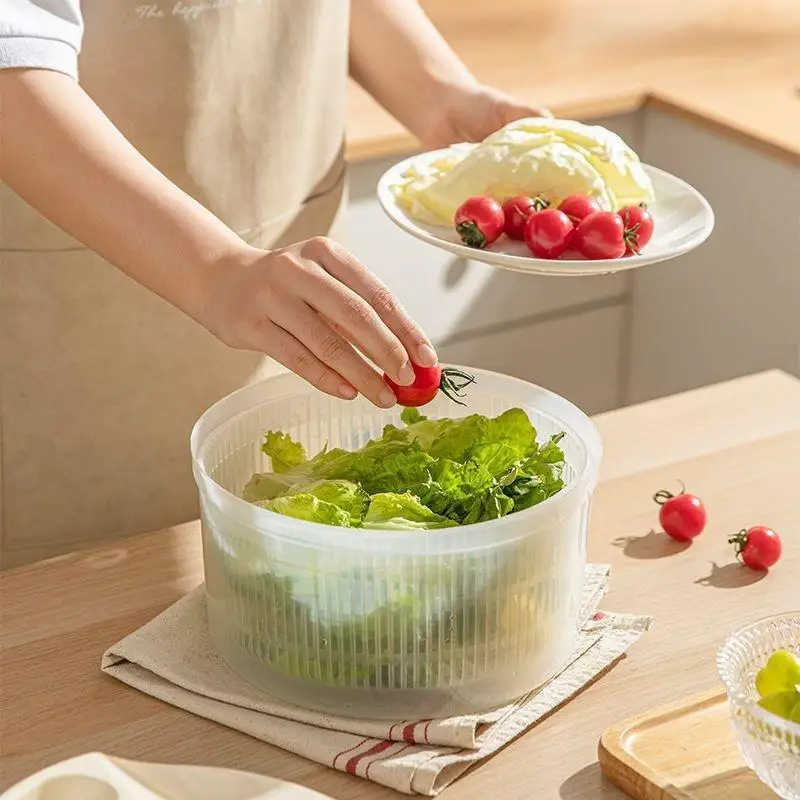 ~Multifunction Manual Salad Spinner Dryer Vegetable Fruit Food Dehydrator Quick Drying Kitchen Household Vegetable Dehydrator