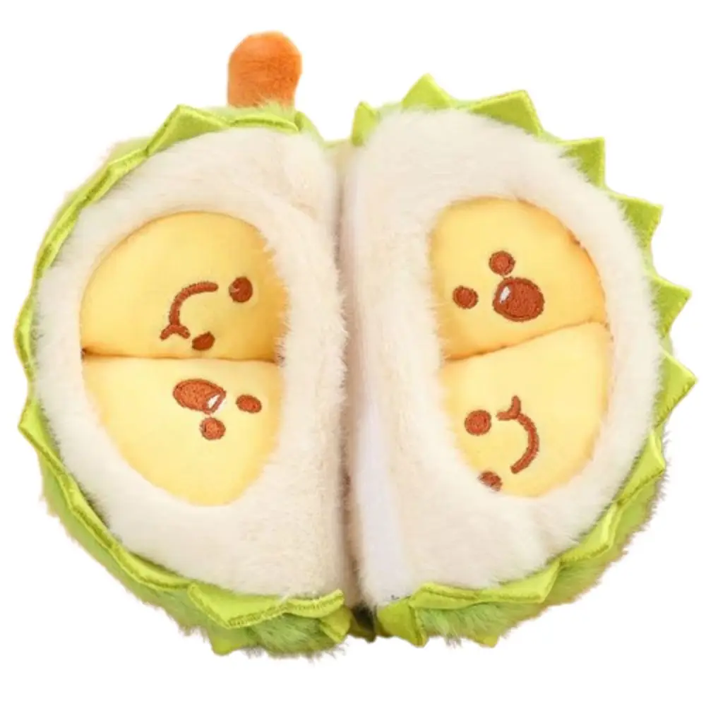 Collezione portachiavi in peluche Durian staccabile Frutta soffice Durian Peluche Cuscino Placare Cartoon Peeling Durian Peluche Doll