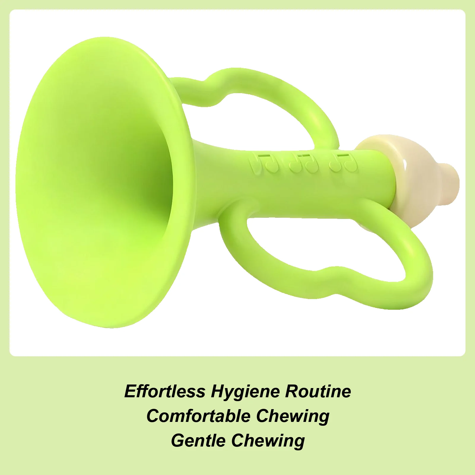 Silicone Teether Elastic Soft Music Learning Whistle Shape Baby Teether Chew Toy for Shower Living Room Bedtime Stroller