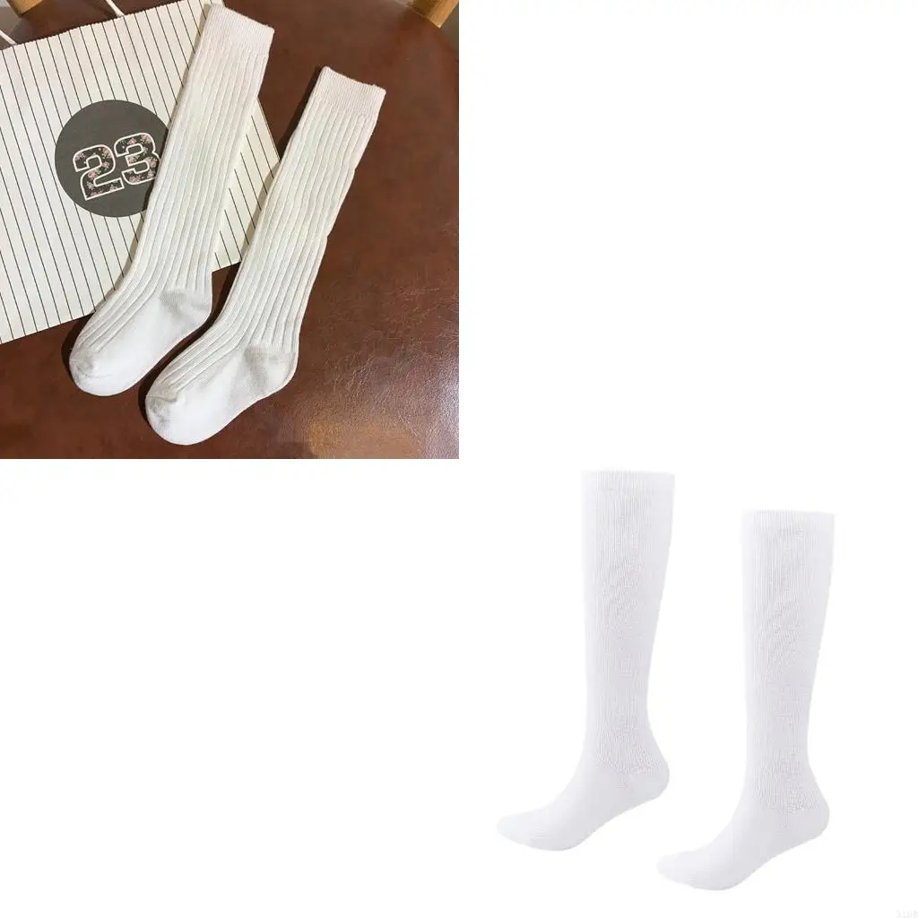 

1 Pair Breathable In Tube Solid White Color Hosiery Stylish Kids In Tube Socks