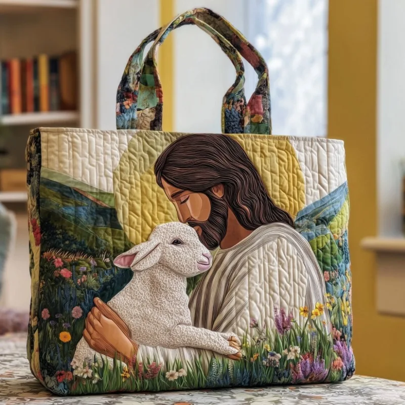 Women's lightweight quilted tote bag, suitable for weekend trips, casual shopping, etc.(Digital Printing)