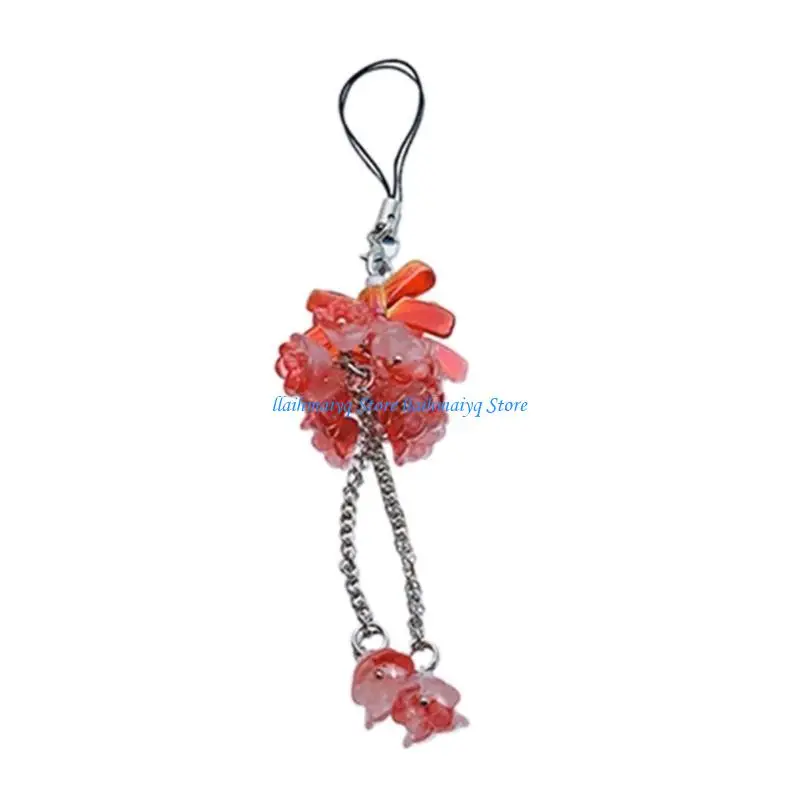 

573B Phone Chain Glaze Material Hydrangea Phone Charm Suitable for Phone Bag Camera