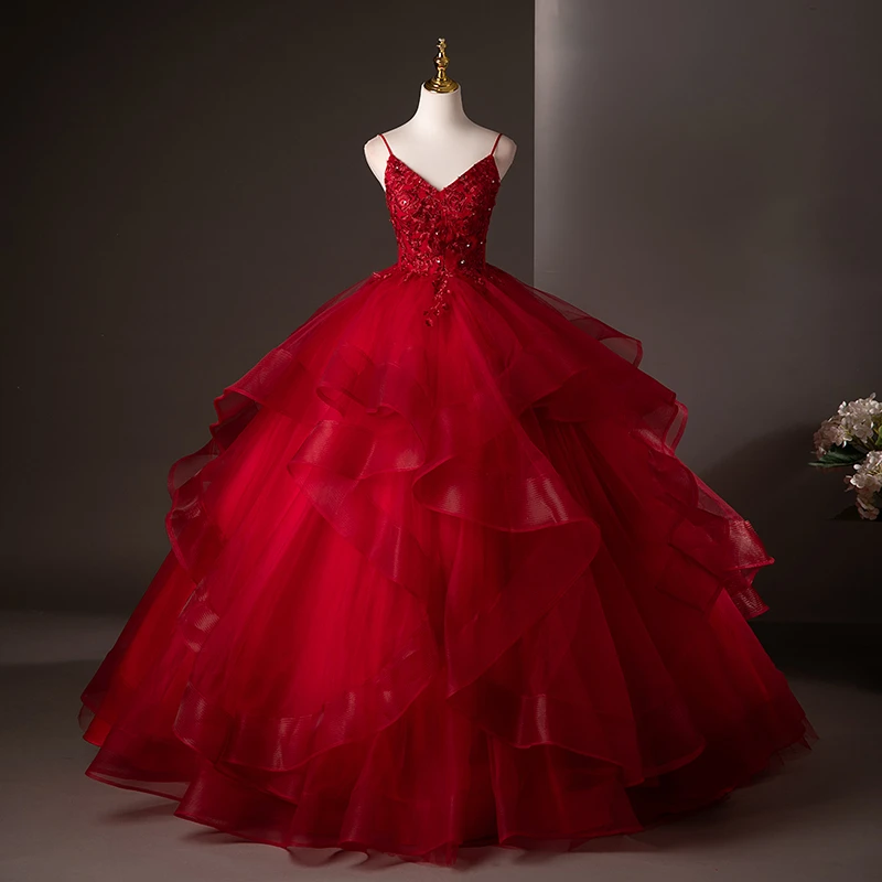 

Red Party Dress Cheap 15 Quinceanera Dresses Ball Gown Sweet Prom Dress Customized 15 Year Old Dresses For Quinceanera