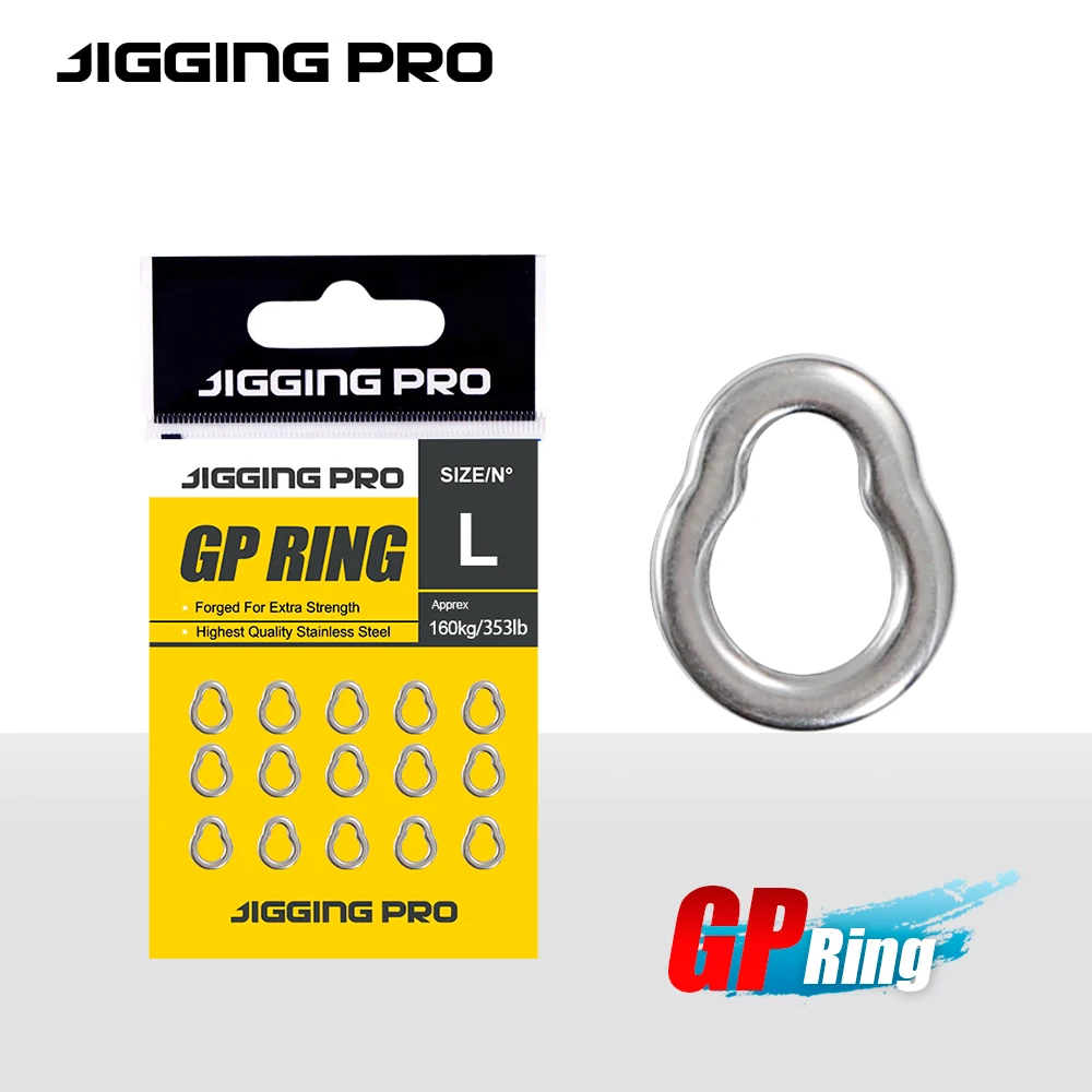 

JIGGING PRO 15Pcs GP Solid Ring Stainless Steel Heavy Duty Fishing Connector S/M/L Saltwater Jigging Ring Fishing Accessories