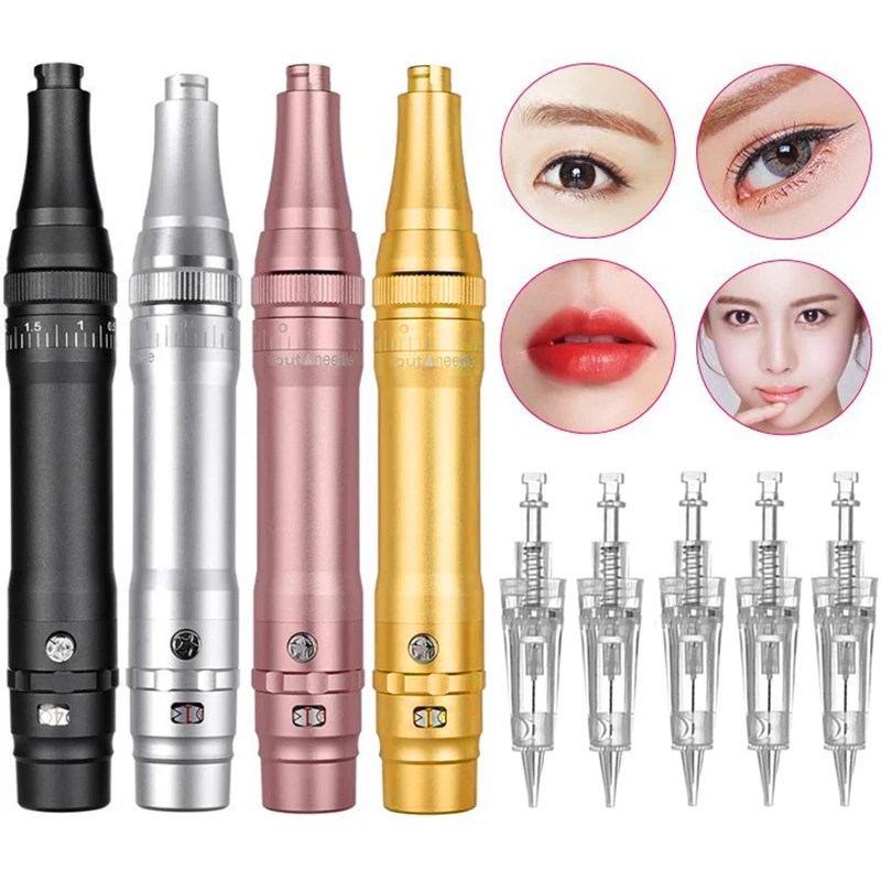 Wireless Tattoo Machine PMU Pen Permanent Makeup Microblading Eyebrows Eyeliner Lip Beauty Professional Cartridge Needles Kit