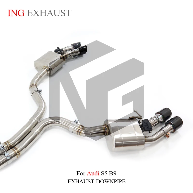 ING Exhaust Performance SS304 Valve Full Catback Section for AUDI S5 B9 3.0T Car REFIT TEST Flow Downpipe Accessories System