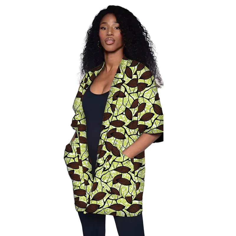 سترة نسائية بياقة شال سترة كوتور أفريقية تصميم أصلي عصري أنقرة طباعة نمط الشارع معطف سترة نصف كم #5