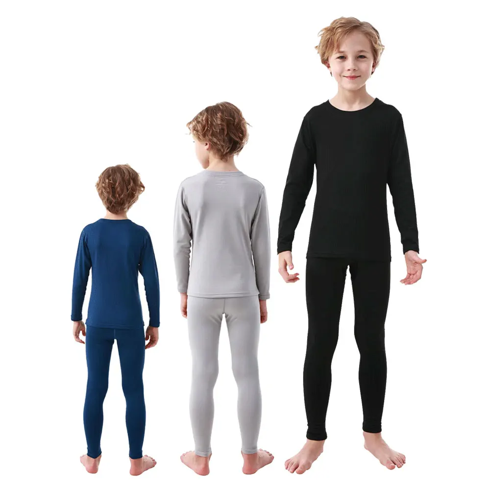 Children Winter Ski Thermal Underwear Sets Boys Girls Warm Breathable Thermo Underwear Sets Long Sleeve T-shirt