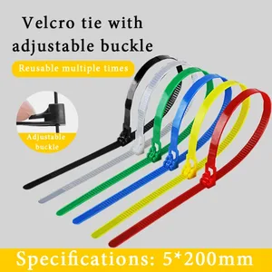 Tie cáp zip bằng nhựa có thể tái sử dụng, nylon có thể bọc dây đai, trượt lỏng, tổ chức tái chế, gói có thể tháo rời, 50 chiếc, 5x200 10 Doanh số chính có thể quần short - №7