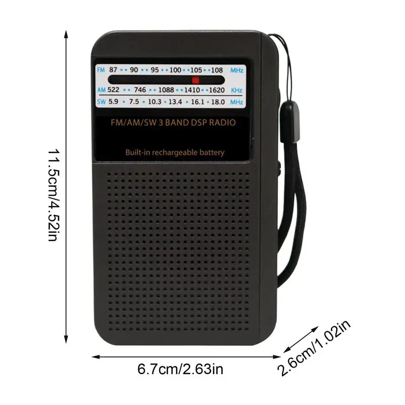 راديو محمول للتخييم راديو صغير يعمل بالبطارية أداة تنبيه الطقس المريحة ملحقات البقاء على قيد الحياة للمشي والتسلق