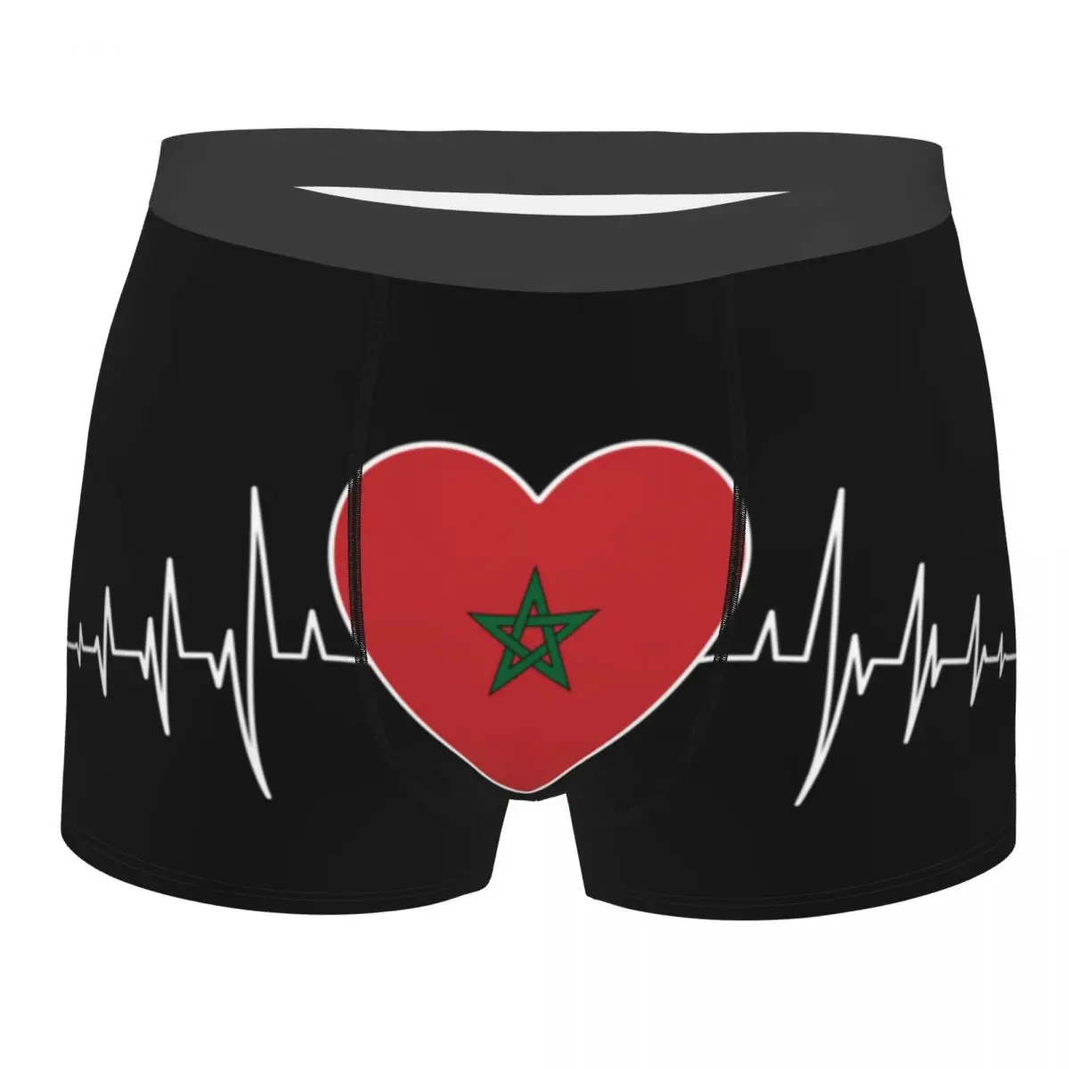 Morocco Heartbeat Moroccan Flag Boxer Shorts Men 3D Printed Male Soft Underwear Panties Briefs