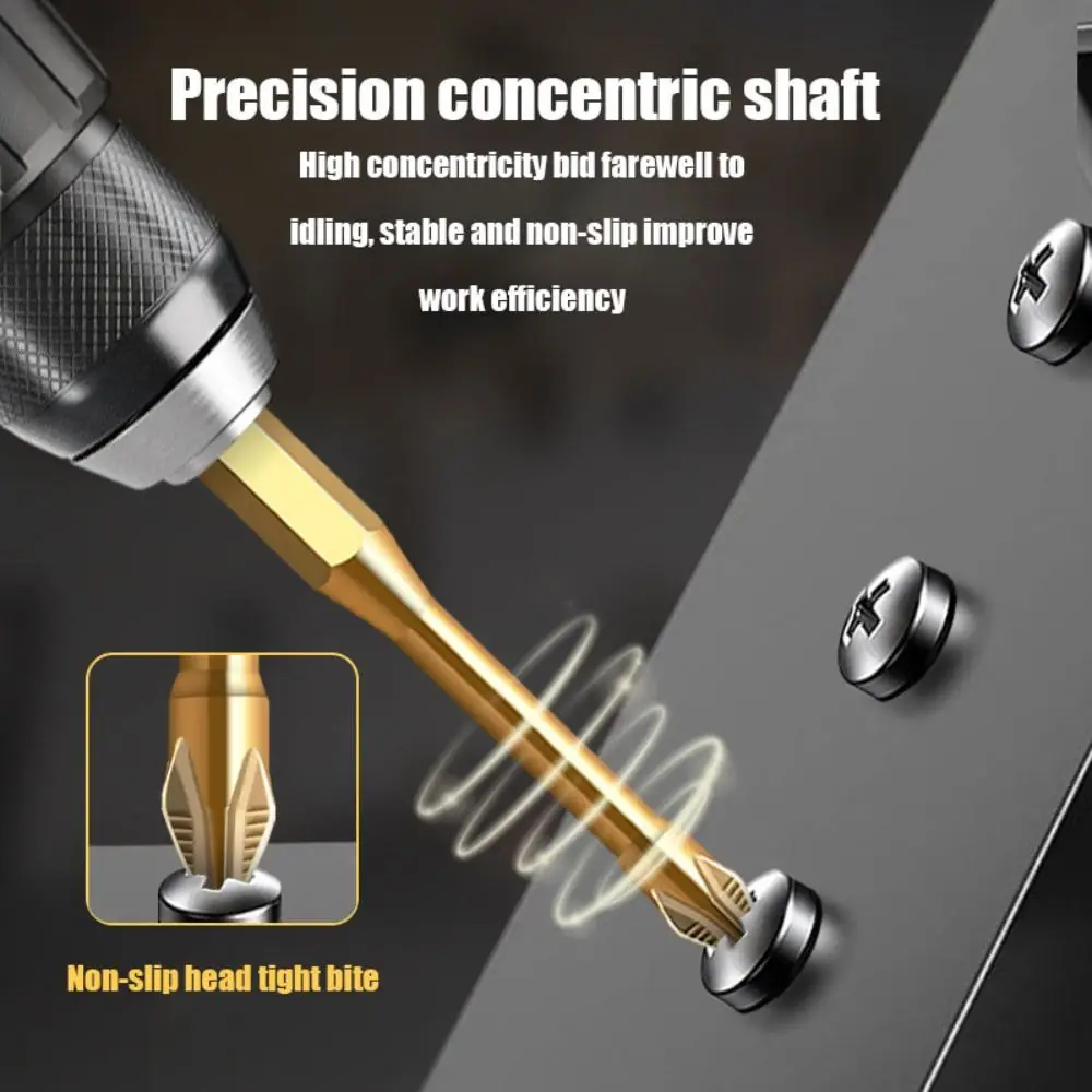 미끄럼 방지 마그네틱 스크루 드라이버 비트, 크로스 하이 토크, 더블 엔드 스크루 드라이버 비트, 충격 저항, 티타늄 도금