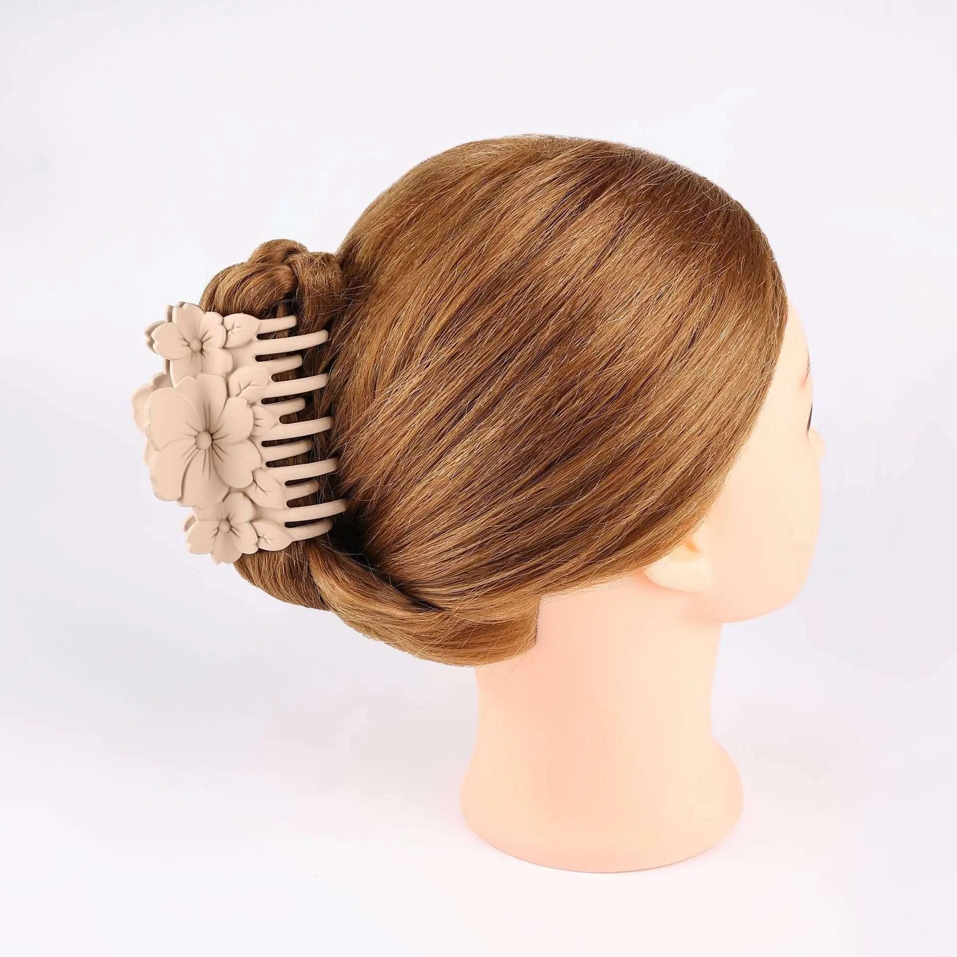 New Floral Double Teeth Matte Shark Clip, Colorful Non-Slip Claw Hair Clip for Women Updo Bun, Durable Drop-Resistant
