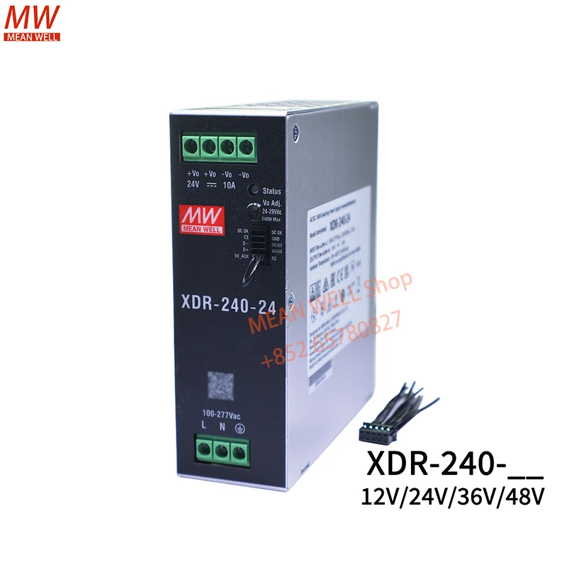 MEAN WELL 240W High-End Ultra SlimIndustrial DIN Rail Switching Power Supply XDR-240E-12 XDR-240E-24 XDR-240E-36 XDR-240E-48