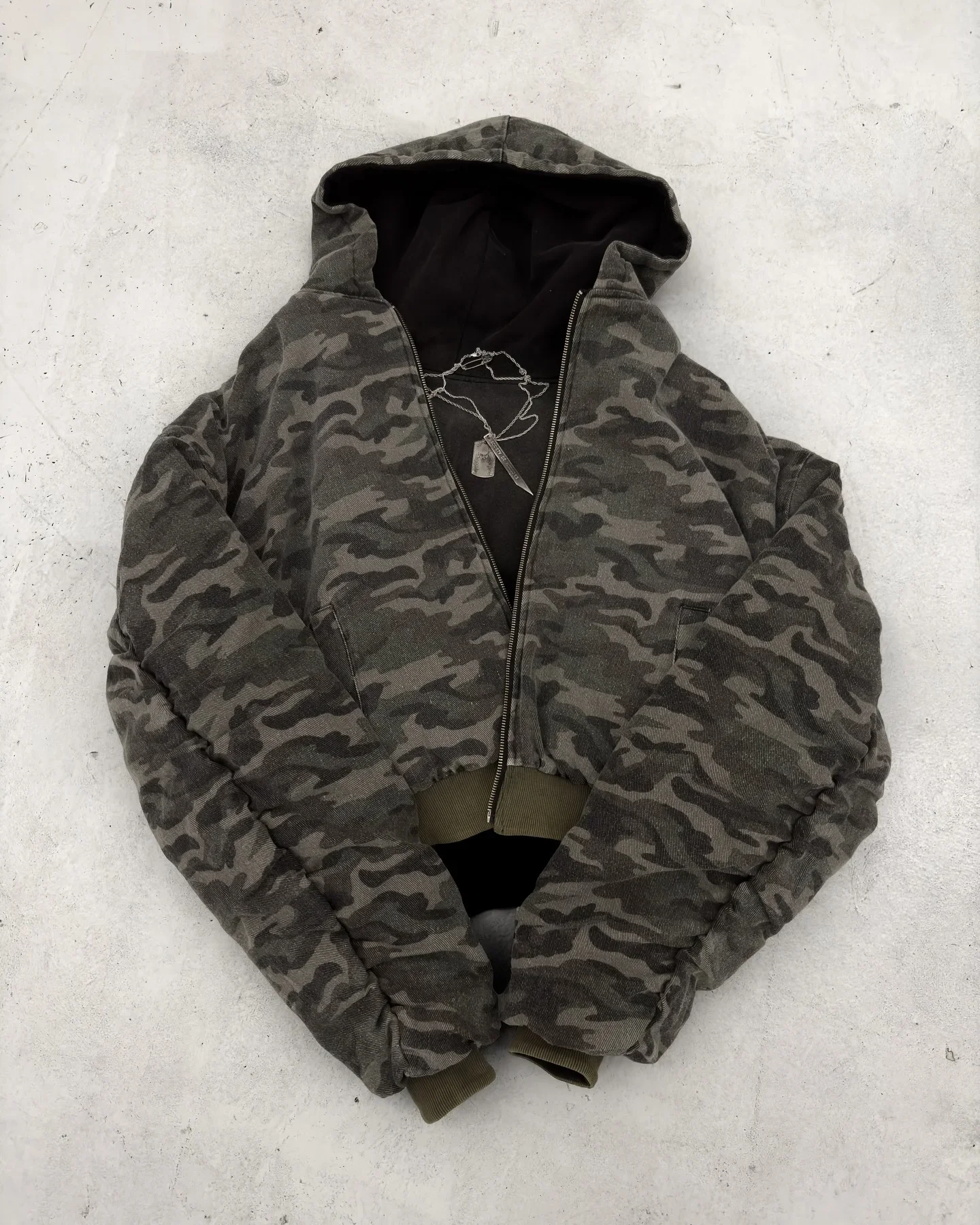 Vintage Camouflage Double sided Hoodie Mens Womens Autumn Winter Y2K Hip Hop multi-function Couple Casual Coat Plush Hood Jacket