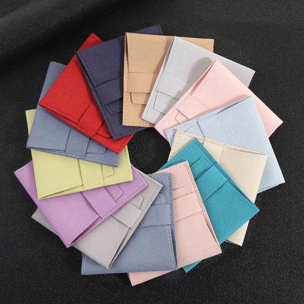 10pcs/lot High Quality Flip Velvet Bags 8*8cm 10*10cm Small Jewelry Pouches For Necklace Earrings Velvet Pouch Bag Custom Logo