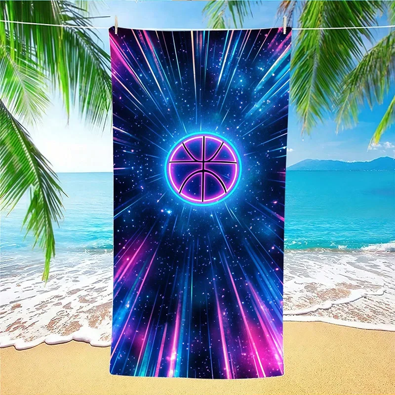 

Neon Starry Space Beach Towel Patterned Sunscreen And Windproof Suitable For Swimming Pool Camping Travel Blanket