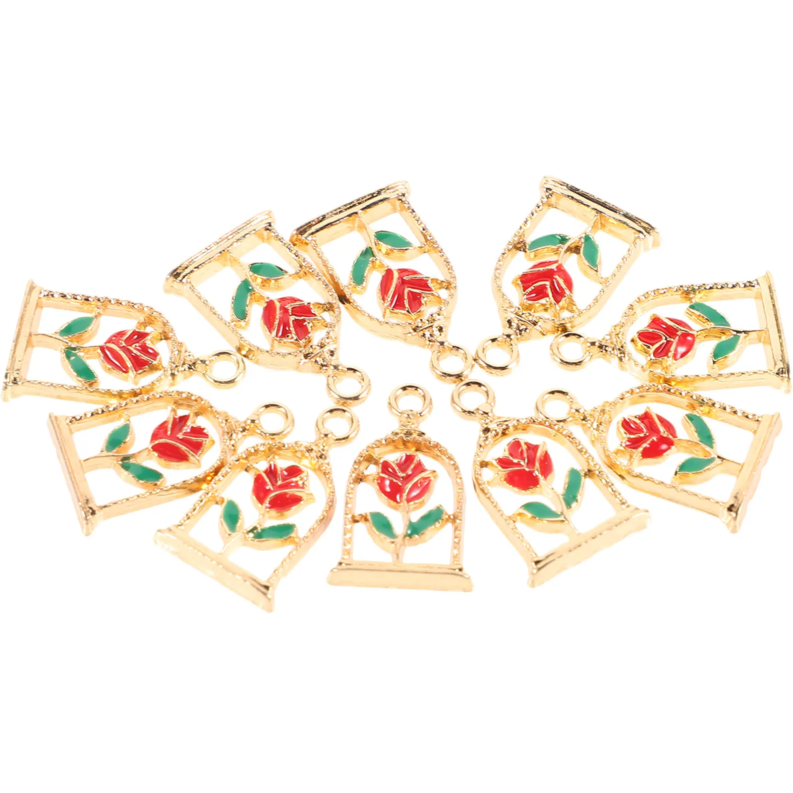 

10Pcs Rose Jewelry Charms Alloy Pendants DIY Findings for Earrings Necklace Bracelet Making Rose Charms for Jewelry Making