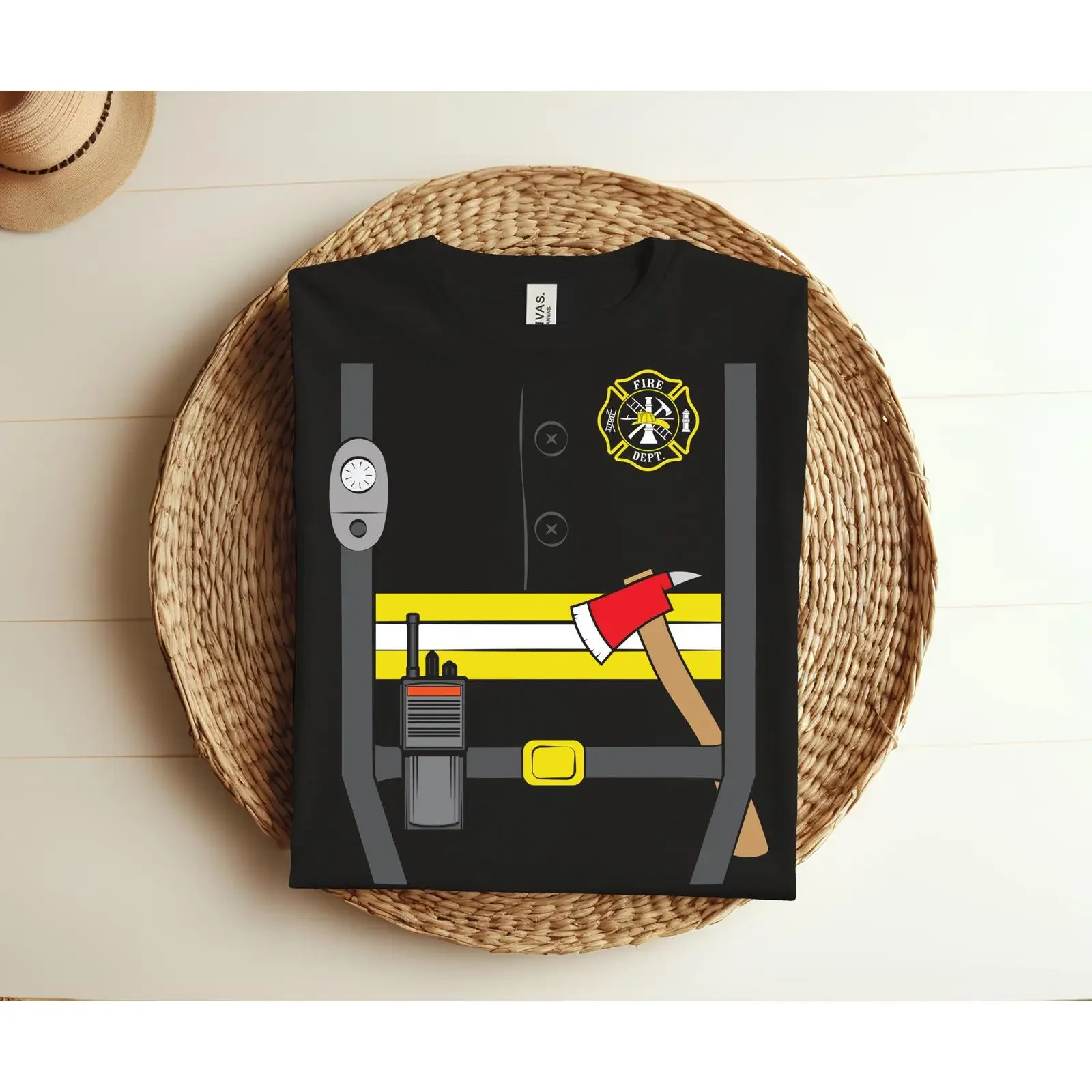 Kids Firefighter Halloween Costume T Shirt Boys Girls Fire Chief OutfiT Fireman Firefighting Job Lover  vintage Washed graphic