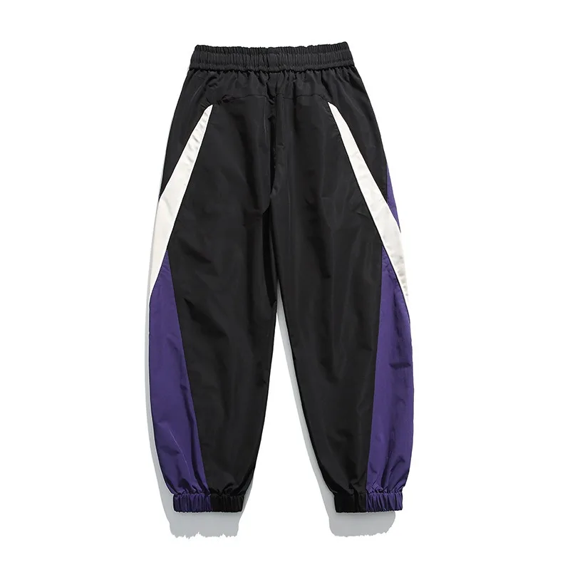 Men's Color Block Striped Jogger Pants Elastic Waist Streetwear Casual Sports Trousers