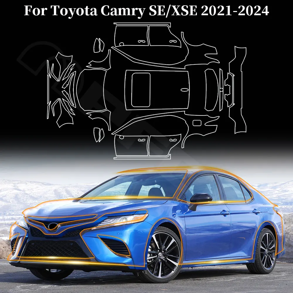 

PFCC PPF TPU for Toyota Camry SE XSE 2021-2024 Precut Paint Protection Film Body Clear Bra TPU Transparent Kit Accessories