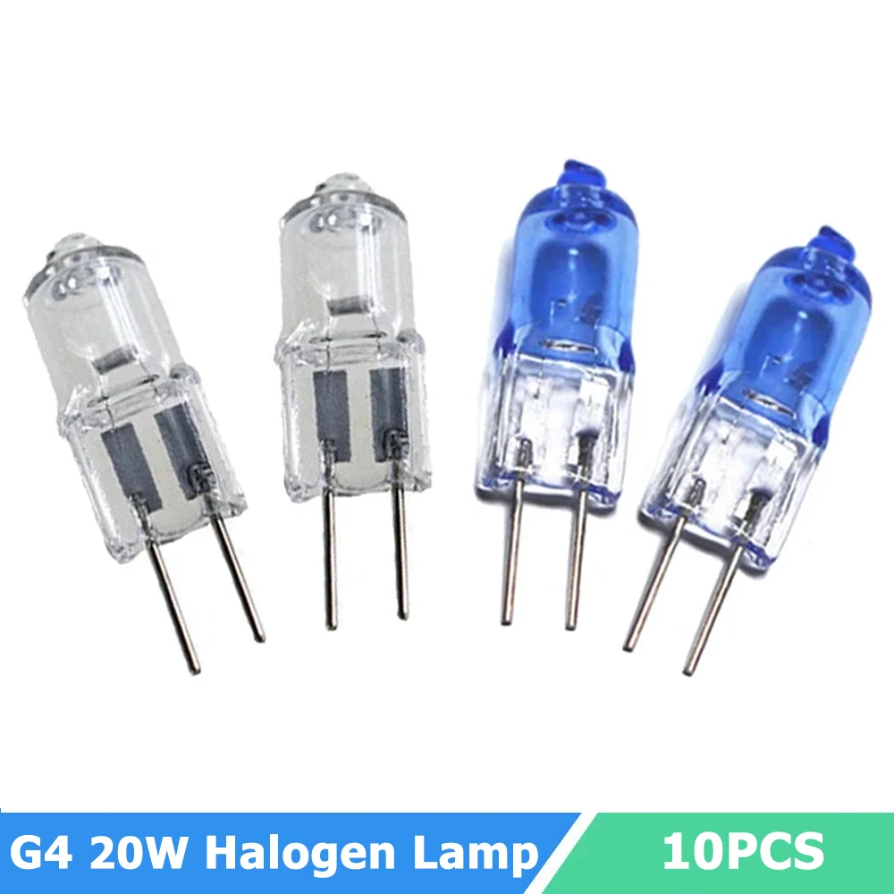 

M​ini G4 Halogen Lamp 20W 12V Warm White Capsule Light Bulb JC Type Blue/White Shell G4 Halogen Light for Crystal Chandelier