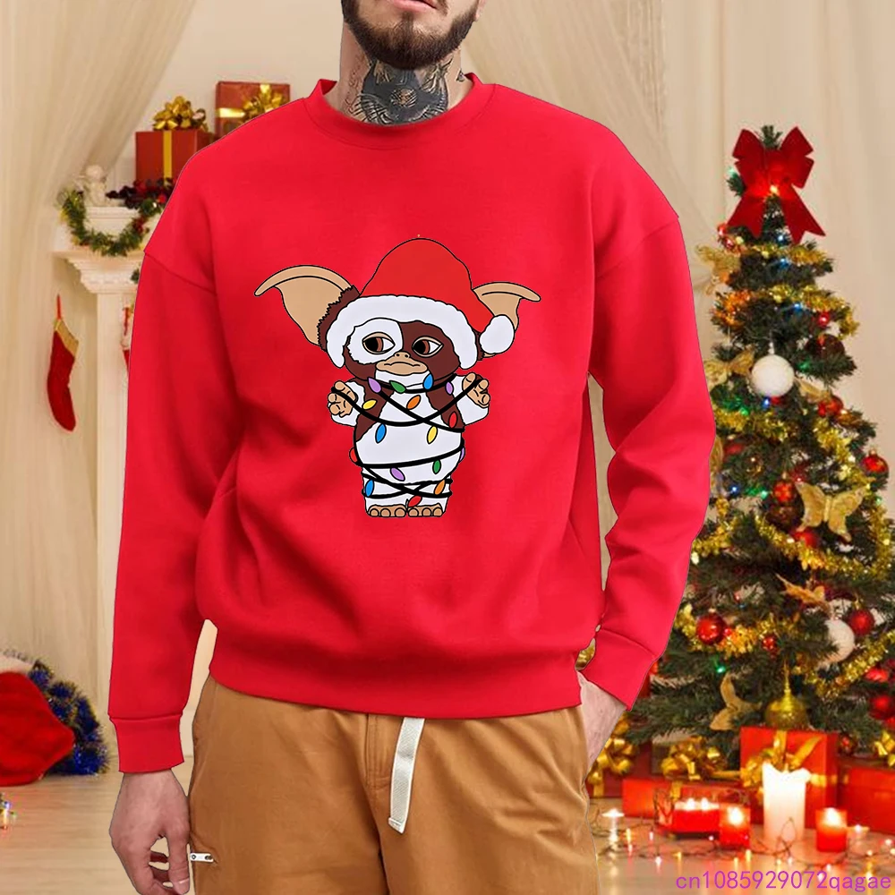 

Милый рождественский свитшот с принтом Gizmo, рождественские огни, одежда Gizmo, мужская уличная толстовка