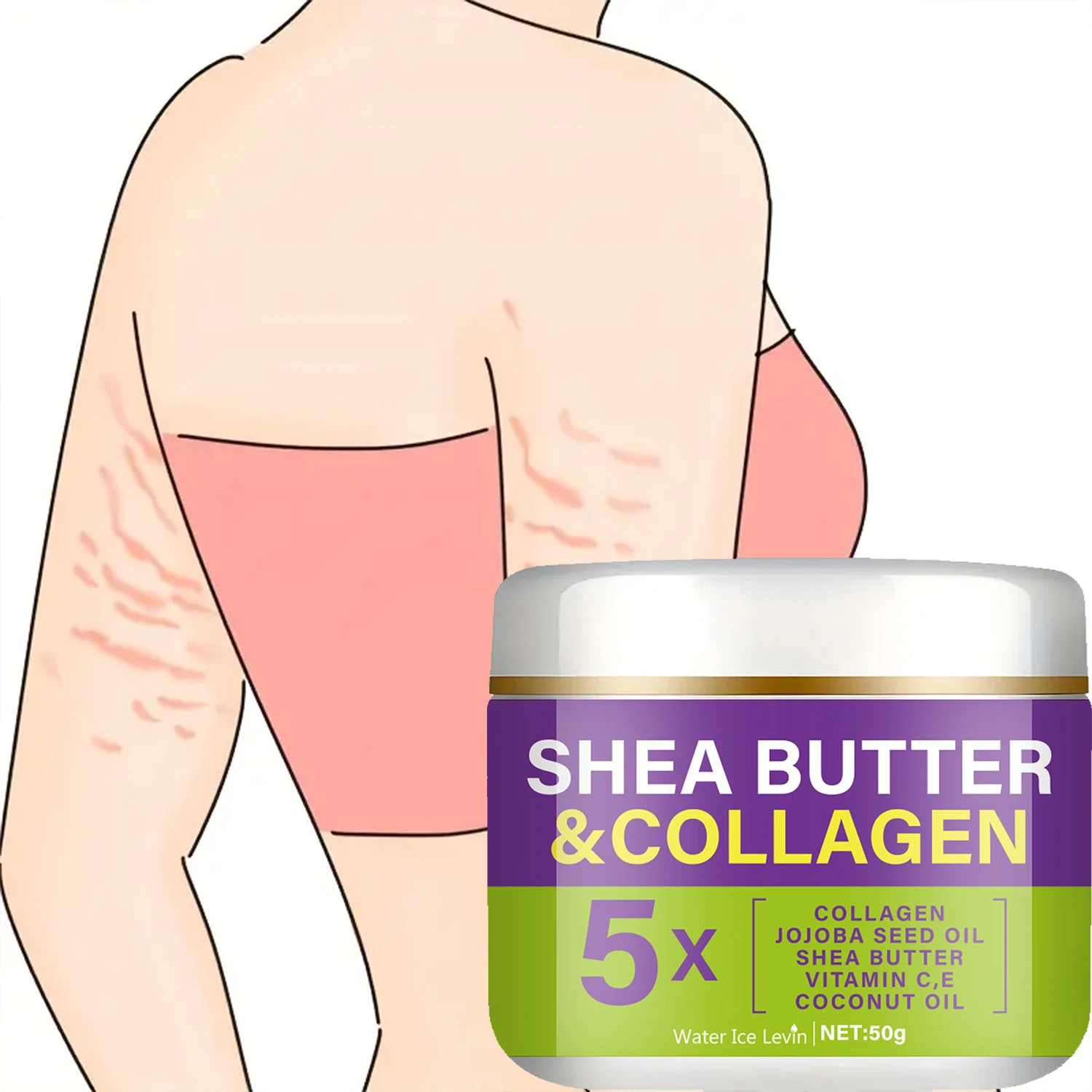 كريم مغذي بزبدة الشيا والكولاجين | مزيج الزيوت النباتية | ترطيب عميق + توهج صحي