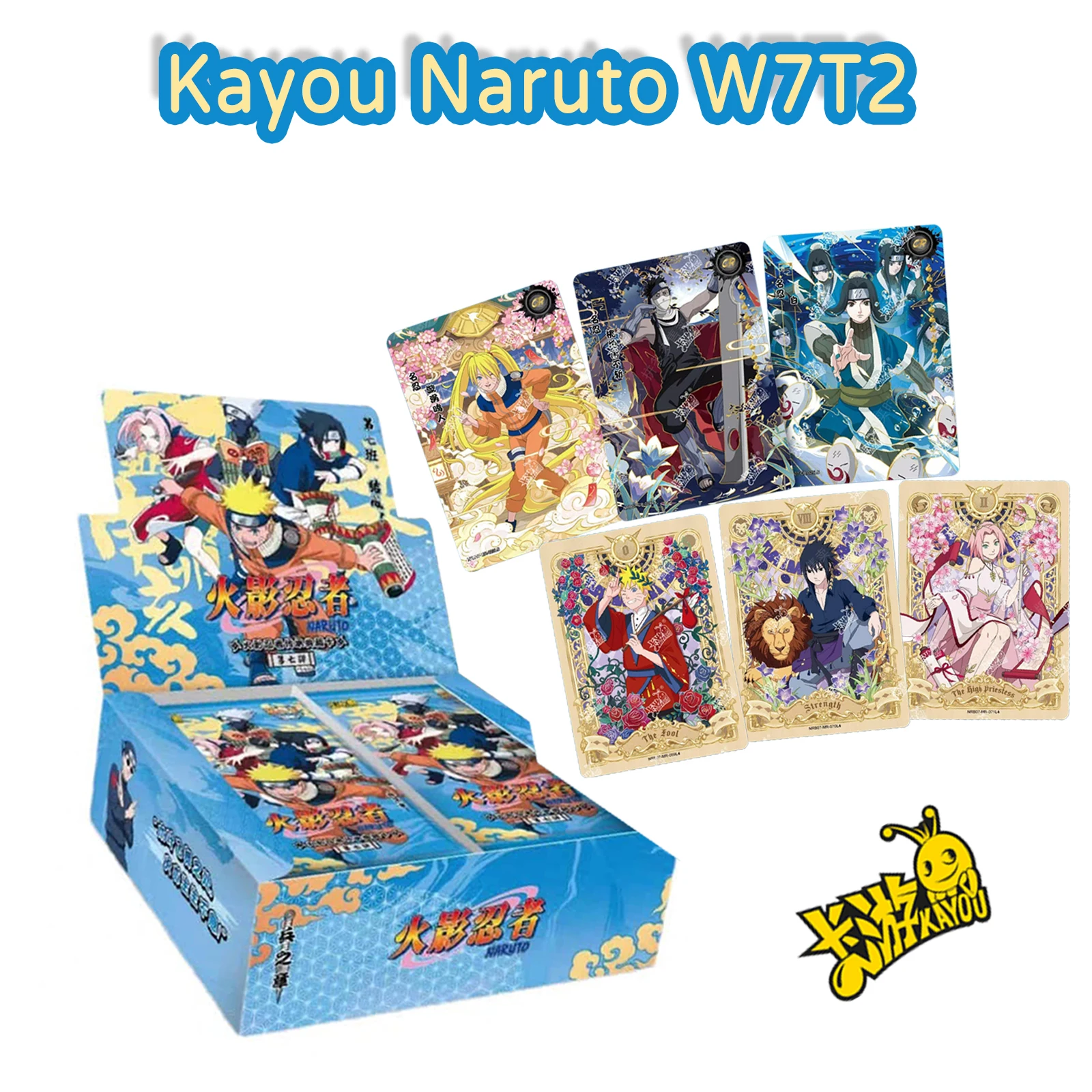 KAYOU Genuine Naruto Cards New T2w7 T4w6 Anime Collection Card Box Fight Chapter Pro Chapter Ninja World Kids Toys Game Gift