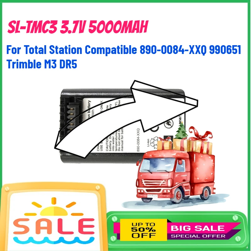 

Аккумулятор SL-TMC3 3.7V 5000mAh для тахеометра, совместимый с 890-0084-XXQ 990651 Trimble M3 DR5, перезаряжаемые батареи