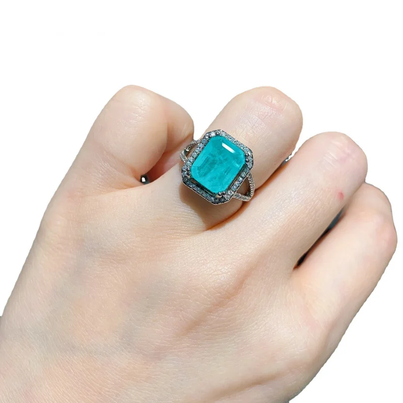 Jewelry European and American Style Palaiba Ring Ear Stud Necklace Suit 9*11 Pendant 12*16