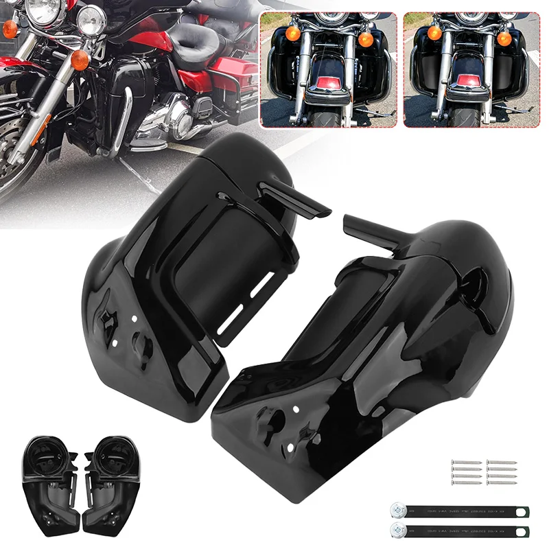 

For Harley Touring Road King Street Glide 1983-2013 Motorcycle Painted Bright Black Vivid Lower Vented Leg Fairing Glove Box