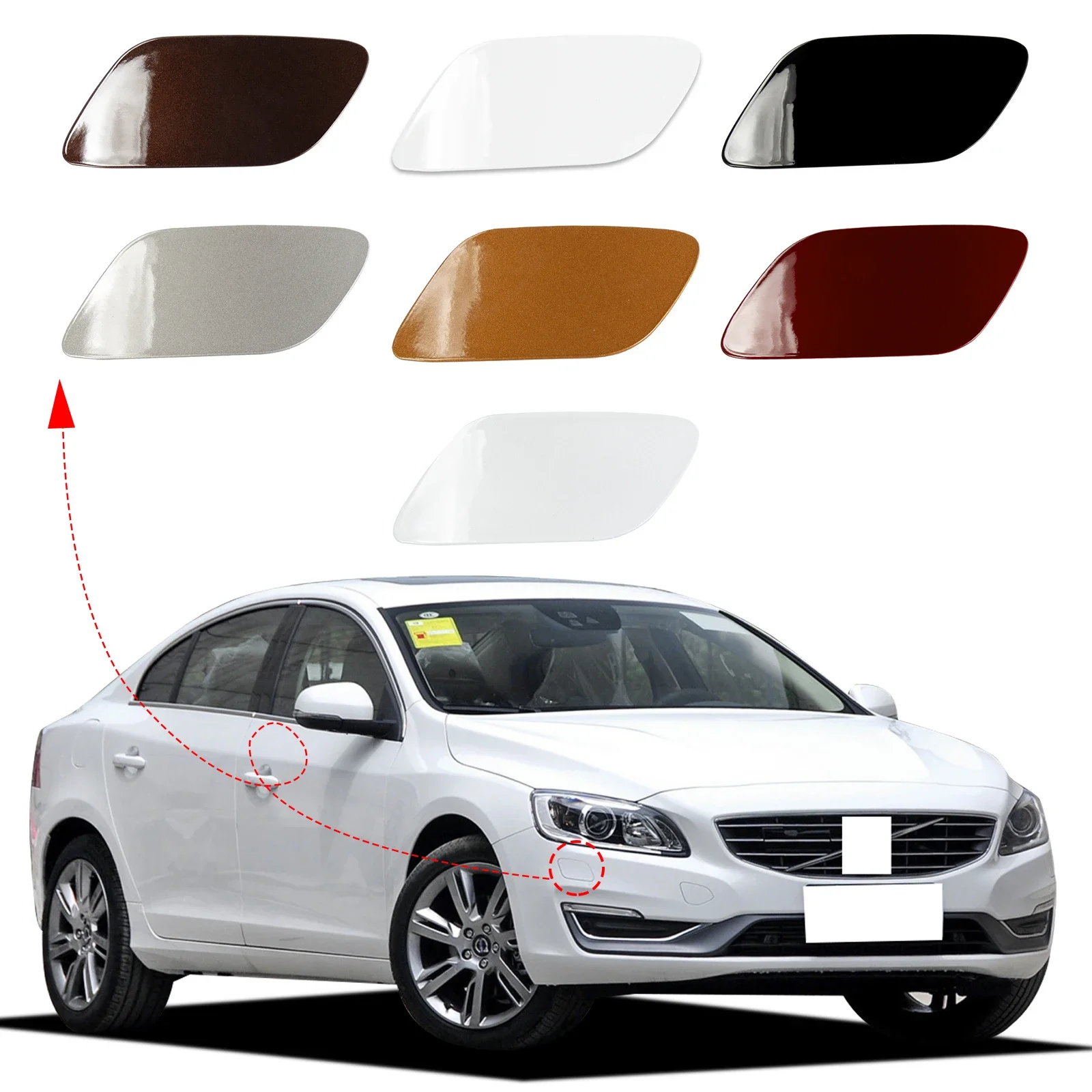 Front Bumper Headlight Washer Cover Cap For Volvo S60 2014 2015 2016 39820312 39820330